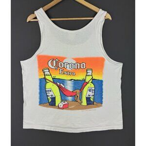 Vintage 90s Corona Extra Beer Promo Drink Alcohol Beach Tank Top